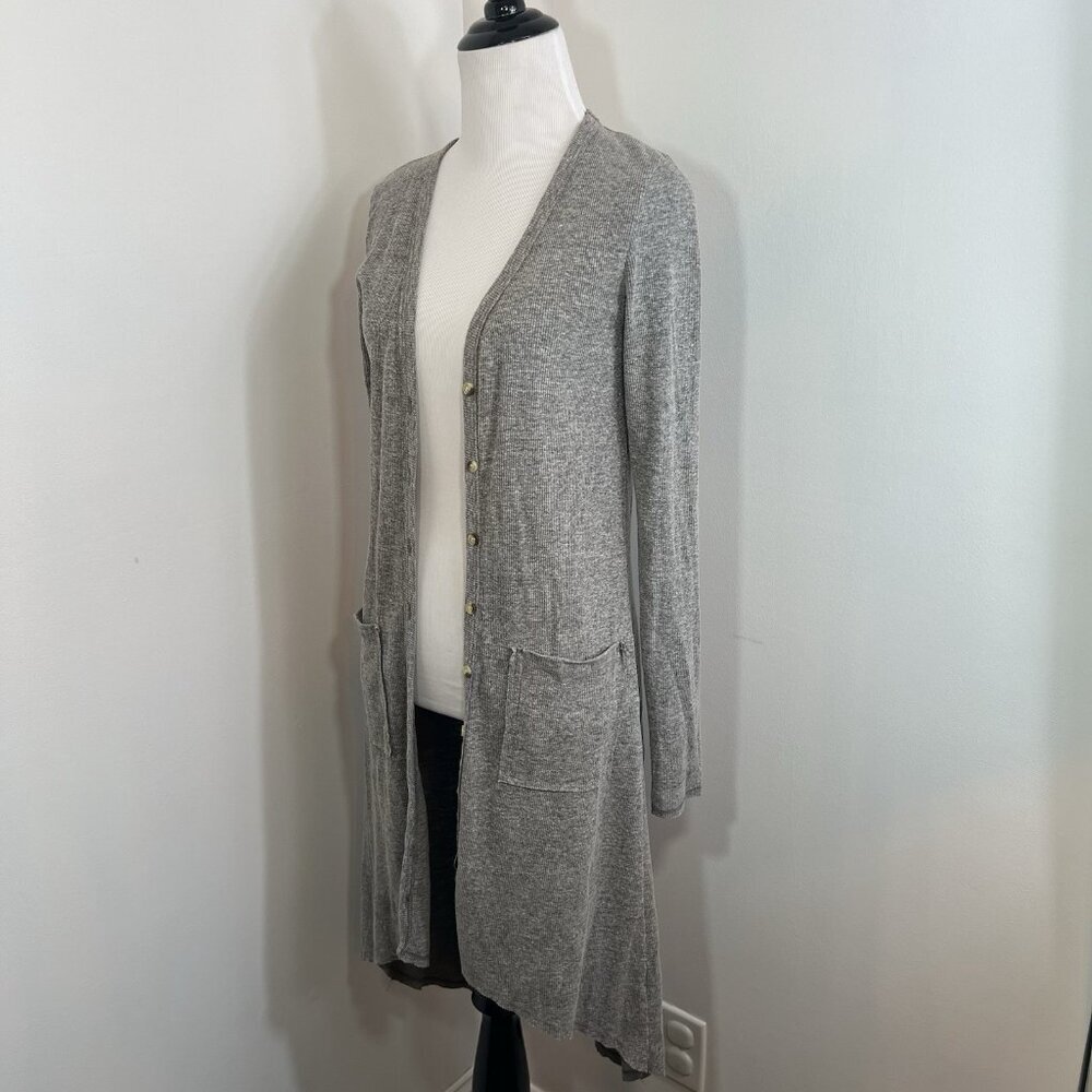 Wishlist cardigan Long Ribbed Sweater Size S High Low Minimalist Lagenlook - Picture 4 of 13